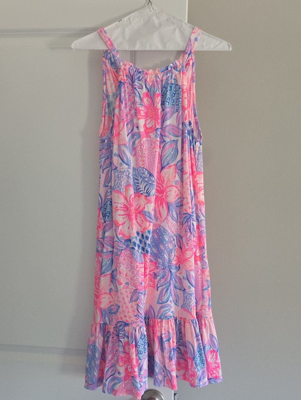 Lilly Pulitzer Pink and Light Blue Floral Dress Sz XS